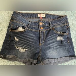 Denim high-rise shorts